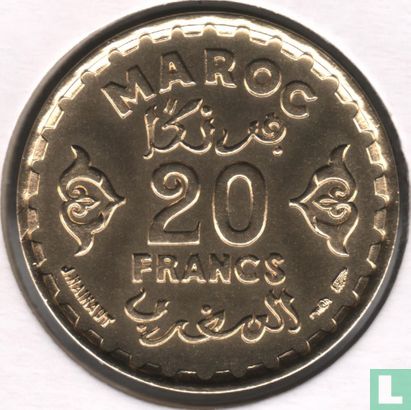 Marokko 20 francs 1952 (AH1371) - Afbeelding 2
