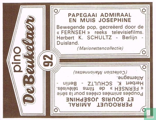 Papegaai Admiraal en muis Josephine - Image 2