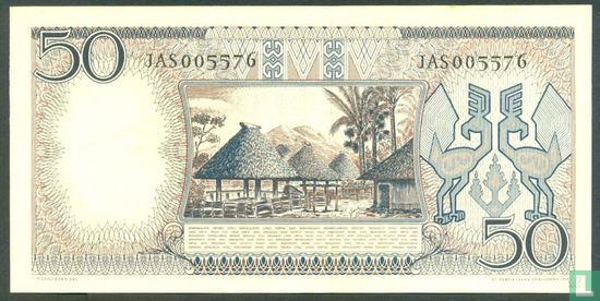 Indonesië 50 Rupiah 1958 - Afbeelding 2