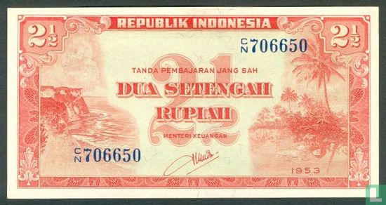 Indonesia 2½ Rupiah 1953 - Image 1