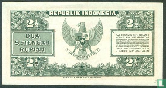 Indonésie 2½ Rupiah 1953 - Image 2