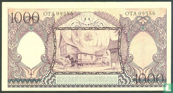 Indonesia 1,000 Rupiah 1958 - Image 2