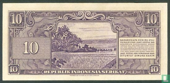 Indonésie 10 Rupiah 1950 - Image 2