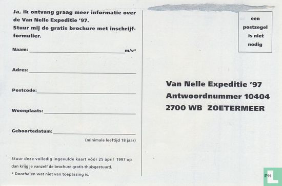 Antwoordkaart Van Nelle Expeditie '97 - Afbeelding 1