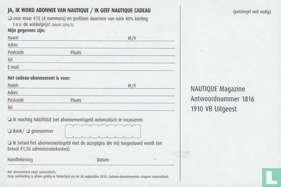 Antwoordkaart Nautique Magazine - Image 1