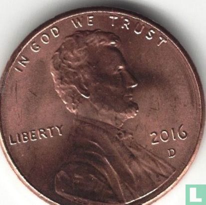 United States 1 cent 2016 (D) - Image 1