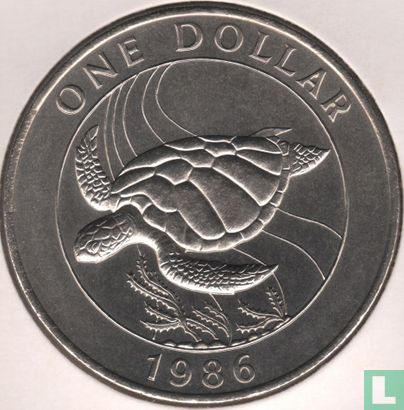 Bermuda 1 dollar 1986 (koper-nikkel) "25th anniversary of the World Wildlife Fund" - Afbeelding 1
