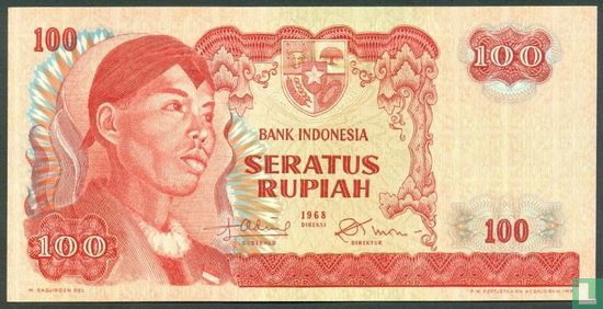 Indonesia 100 Rupiah 1968 - Image 1