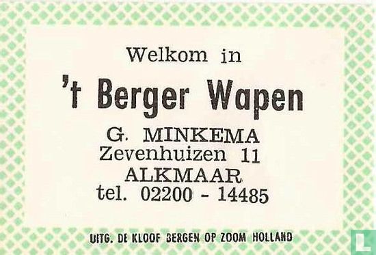 Welkom in 't Berger Wapen