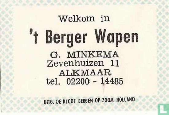 Welkom in 't Berger Wapen 
