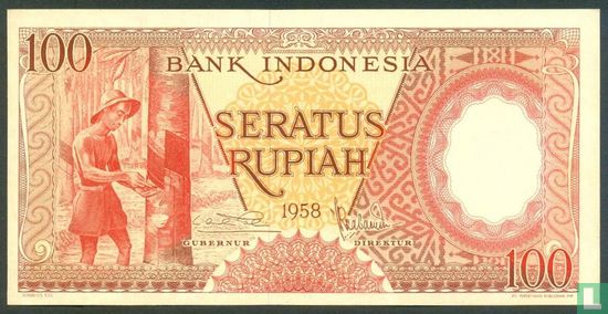 Indonesien 100 Rupiah 1958 - Bild 1