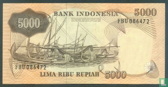 Indonésie 5.000 Rupiah 1975 - Image 2