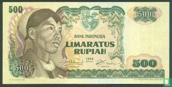 Indonesia 500 Rupiah 1968 - Image 1