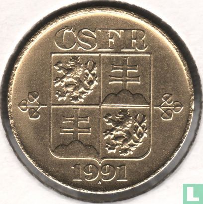Tsjecho-Slowakije 1 koruna 1991 - Afbeelding 1