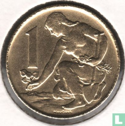 Tchécoslovaquie 1 koruna 1991 - Image 2
