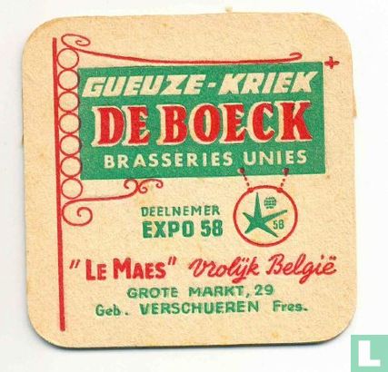 Gueuze-Kriek De Boeck deelnemer Expo 58 