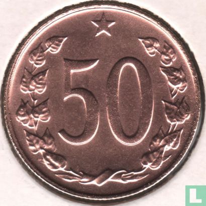 Tchécoslovaquie 50 haleru 1969 (année avec points) - Image 2