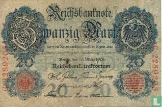 Germany 20 Mark 1906 (P.25b - Ros.24b)