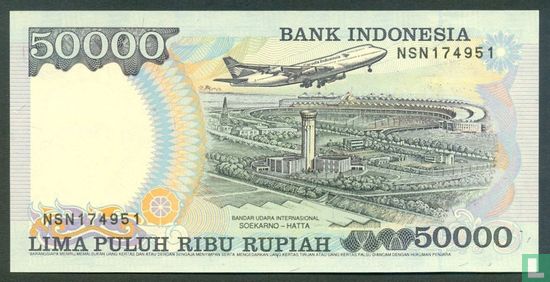 Indonesia 50,000 Rupiah 1998 - Image 2