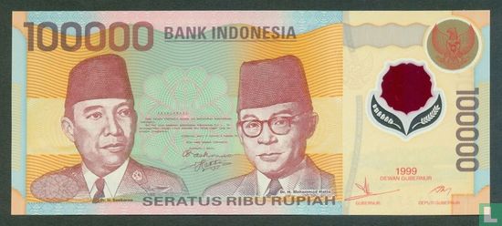 Indonesia 100,000 Rupiah 1999 - Image 1