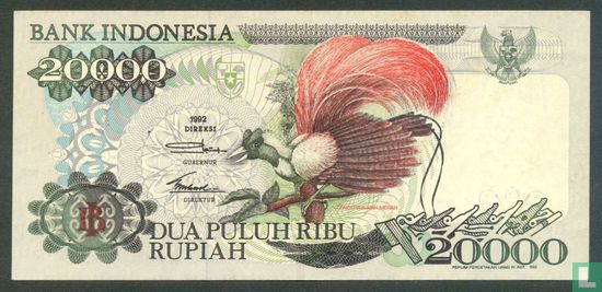 Indonesië 20.000 Rupiah 1992 - Afbeelding 1