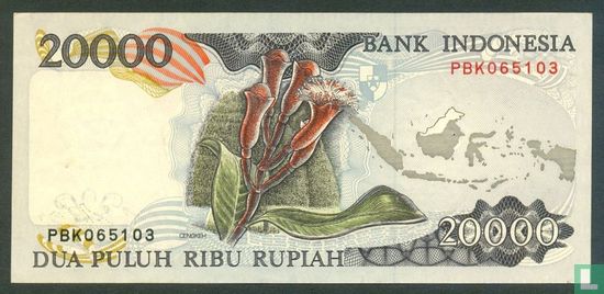 Indonesië 20.000 Rupiah 1992 - Afbeelding 2