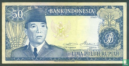 Indonesia 50 Rupiah 1960 (P85a2) - Image 1