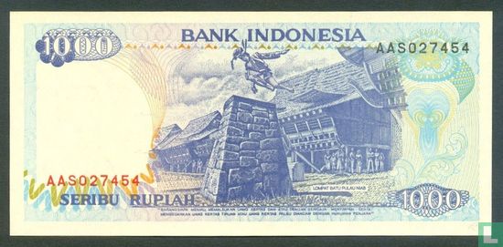 Indonesia 1,000 Rupiah 1992 - Image 2
