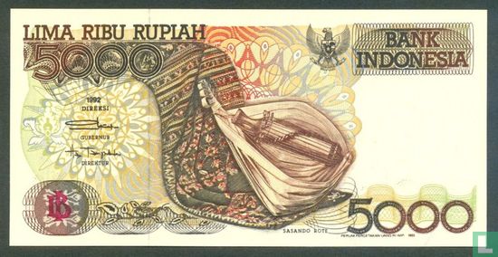 Indonésie 5.000 Rupiah 1993 - Image 1