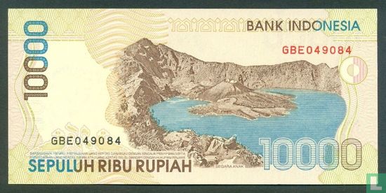 Indonésie 10.000 Rupiah 1998 - Image 2
