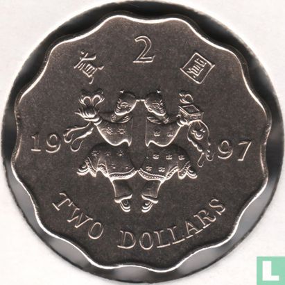 Hong Kong 2 dollars 1997 "Retrocession to China" - Afbeelding 1