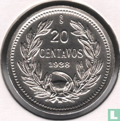 Chili 20 centavos 1938 - Image 1