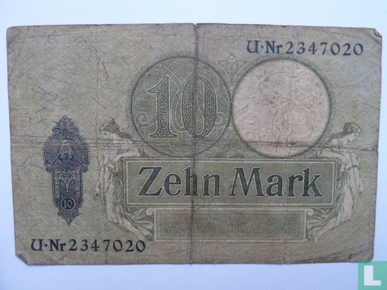 Reichskassenschein, 10 Mark 06.10.1906 - Afbeelding 2