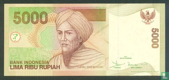 Indonésie 5.000 Rupiah 2001 - Image 1