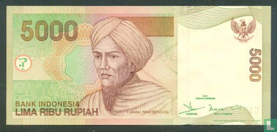 Indonésie 5.000 Rupiah 2003 - Image 1