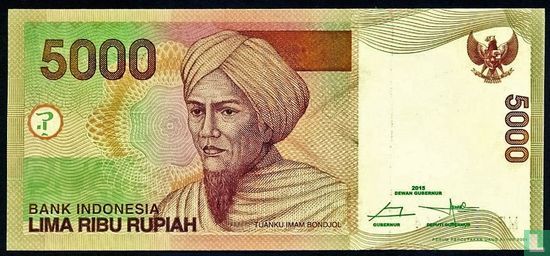 Indonesia 5,000 Rupiah 2015 - Image 1