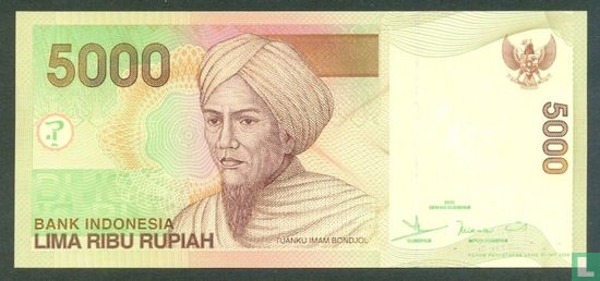 Indonésie 5.000 Rupiah 2008 - Image 1