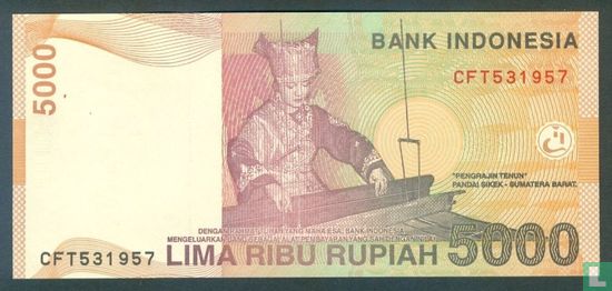 Indonésie 5.000 Rupiah 2010 - Image 2
