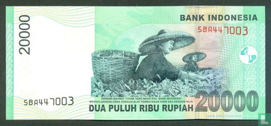 Indonésie 20.000 Rupiah 2007 - Image 2