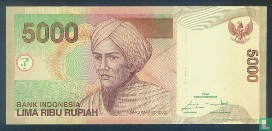 Indonésie 5.000 Rupiah 2014 - Image 1
