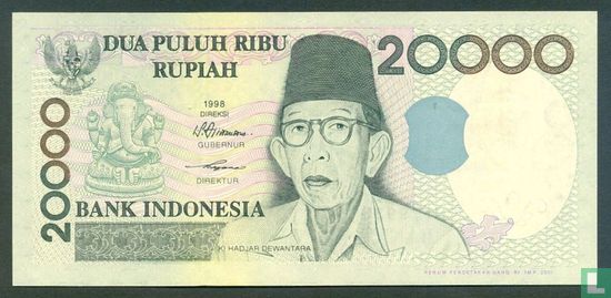 Indonesia 20,000 Rupiah 2001 - Image 1