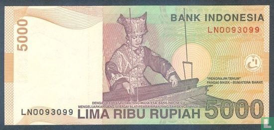 Indonésie 5.000 Rupiah 2002 - Image 2