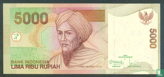 Indonesia 5,000 Rupiah 2011 - Image 1