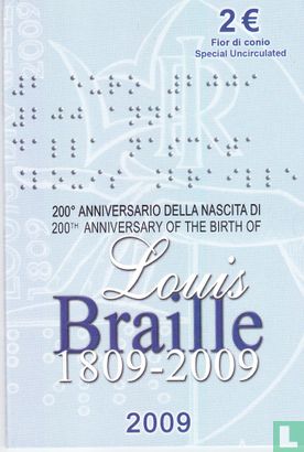 Italië 2 euro 2009 (folder) "200th anniversary of the birth of Louis Braille" - Afbeelding 1