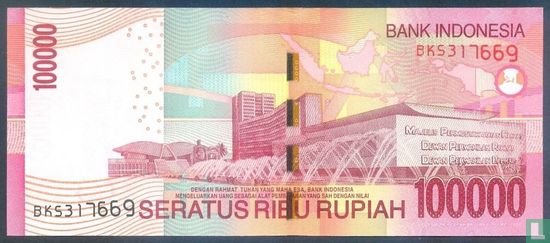 Indonésie 100.000 rupiah 2013 (P153c1) - Image 2