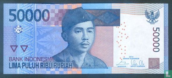 Indonesia 50,000 Rupiah 2014 - Image 1