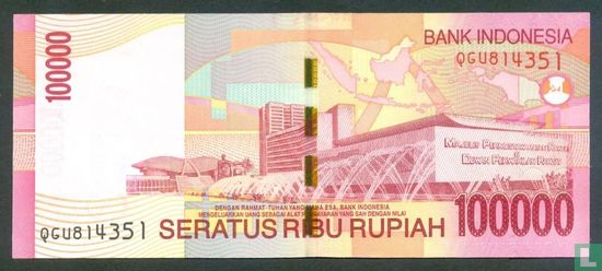 Indonésie 100.000 Rupiah 2011 - Image 2