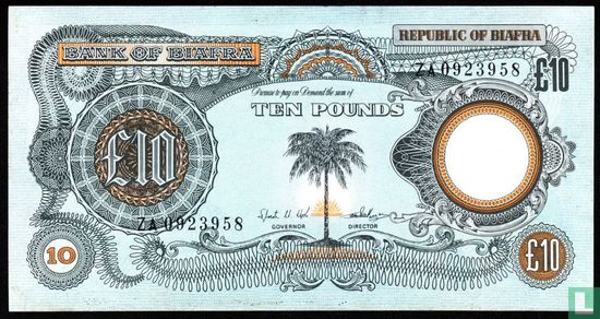 Biafra 10 Pounds ND (1968-69) - Image 1