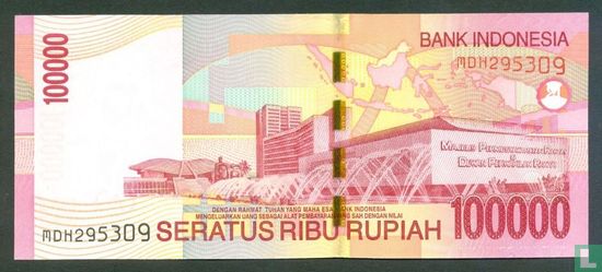 Indonésie 100.000 Rupiah 2009 (P146f1) - Image 2