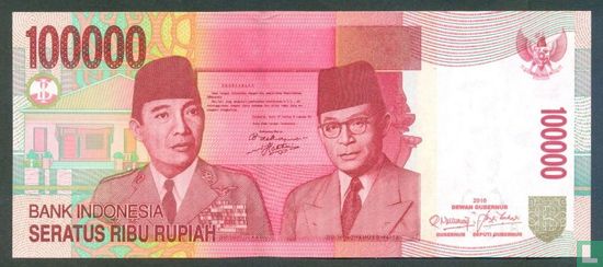 Indonesia 100,000 Rupiah 2010 - Image 1